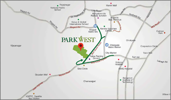 Shapoortji Parkwest Phase 2 Location Map